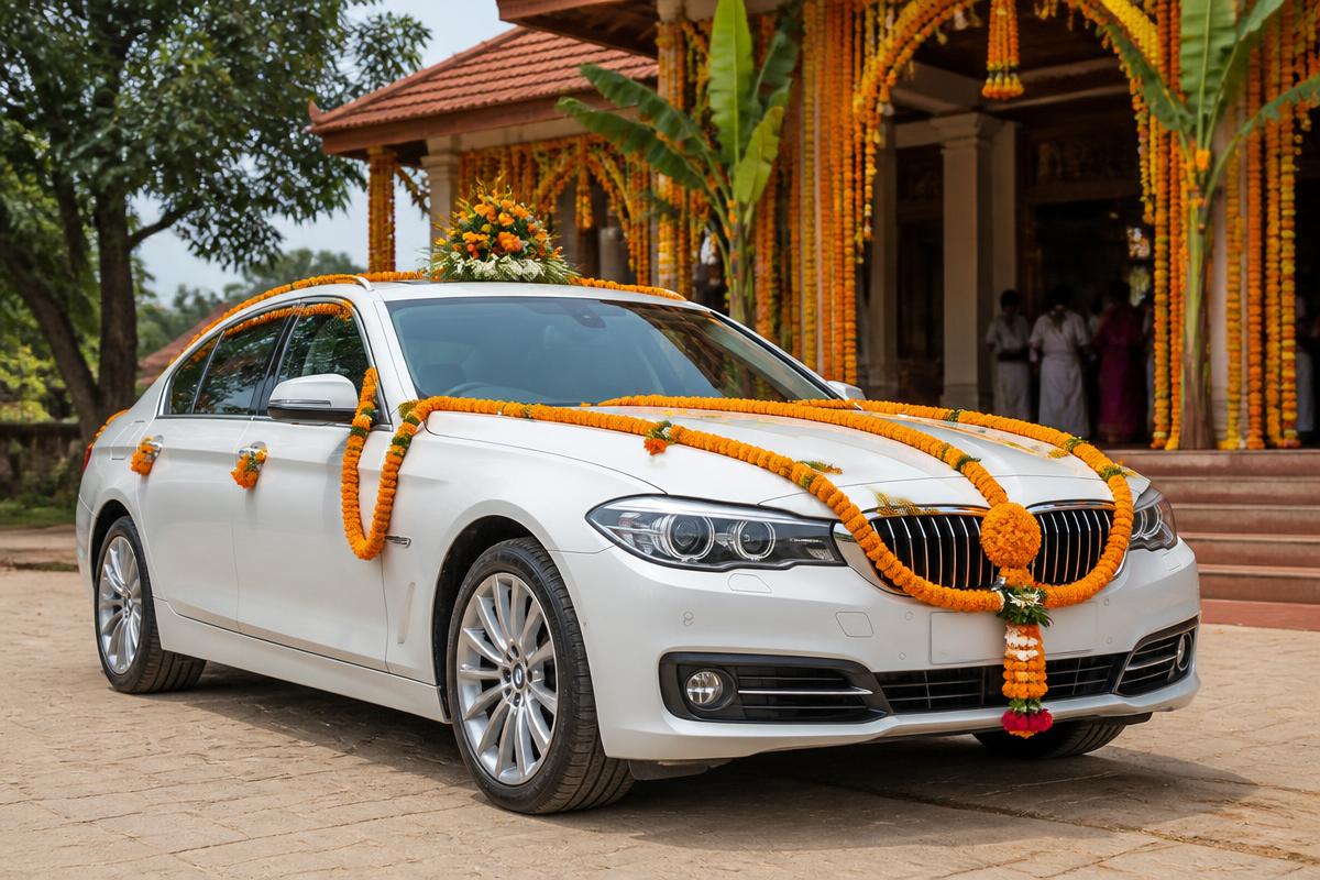 Decorated wedding car arranged by South Zoom